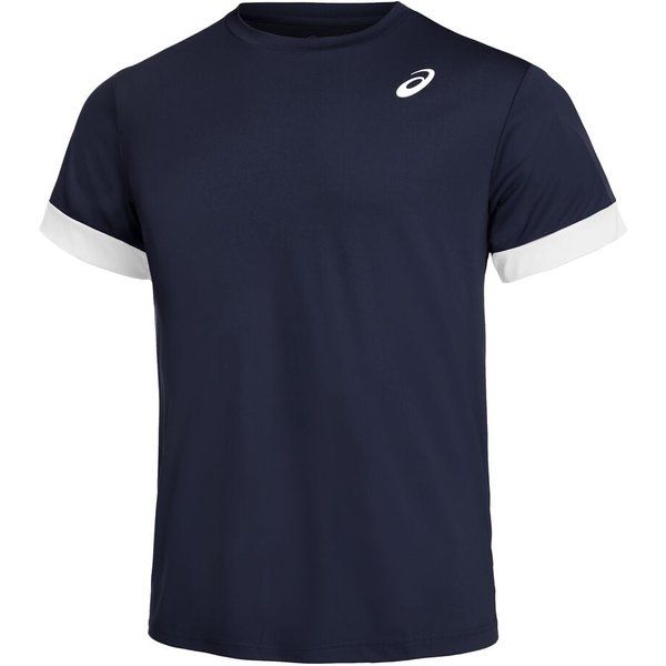 Court Shortsleeve Tee T-Shirt Hommes - Bleu Foncé , Blanc