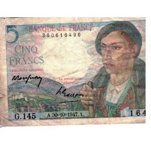 Billet De 5 Francs 1947