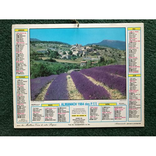 Almanach Postes Et Télégraphes Ptt - Calendrier 1984