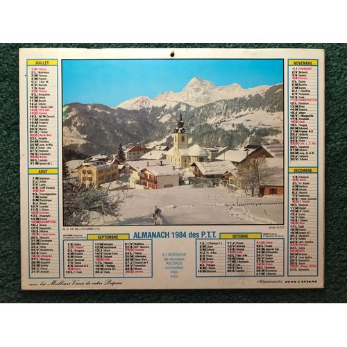 Almanach Postes Et Télégraphes Ptt - Calendrier 1984