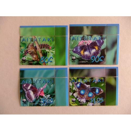 Aitutaki 2008 Butterflies Insects Mariposa Papillon Yvert 595 /98 ** Mnh