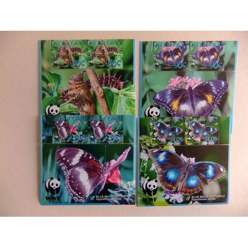 Aitutaki 2008 Butterflies Insects Mariposa Papillon Yvert 595 /98 ** Mnh