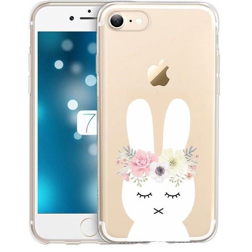 Coque Iphone 6 6s Lapin Fleur Rabbit Cute Kawaii Transparente