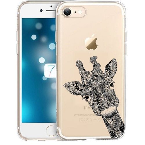 Coque Iphone 6 Plus 6s Plus Girafe Doodling Tatoo Noir Transparente
