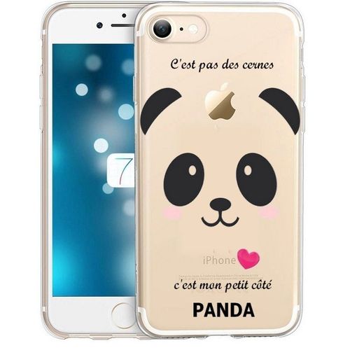 Coque Iphone 7 Plus Iphone 8 Plus Panda Coeur Rose Cute Kawaii Transparente