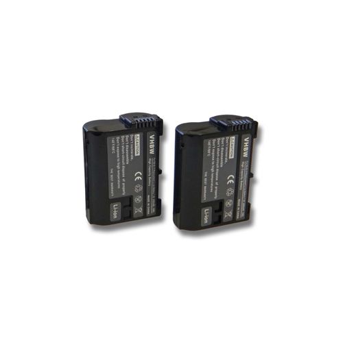 vhbw 2x Batteries compatible avec Nikon poignée à pile MB-D14, MB-D15 appareil photo, reflex numérique (2000mAh, 7V, Li-ion) avec puce d'information