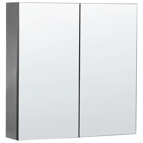 Armoire De Toilette 60 X 60 Cm Avec Miroir Led Noir Navarra