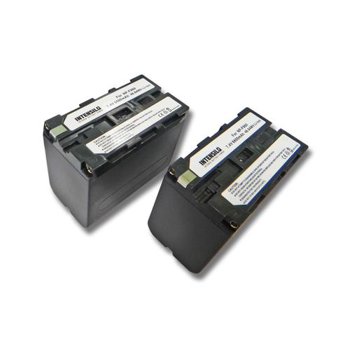 INTENSILO 2x Li-Ion Batterie 6600mAh (7.4V) pour caméra vidéo Sony (MiniDV) HVR-HD1000E, HVR-Z1E comme NP-F960, NP-530.