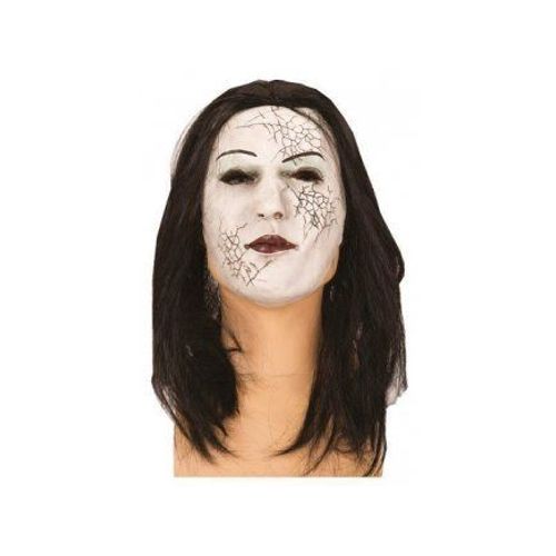 Masque Latex Femme Zombie Cheveux Noirs Adulte - Halloween
