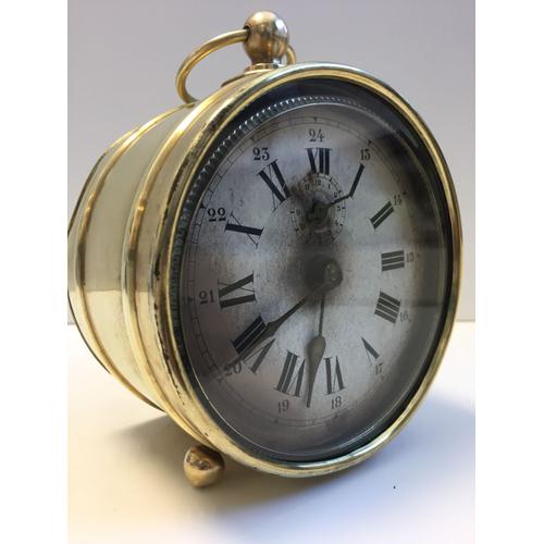 Ancien Gros Réveil Perfectionné Mécanique Laiton Fin 19ème Horlogerie Brevetée