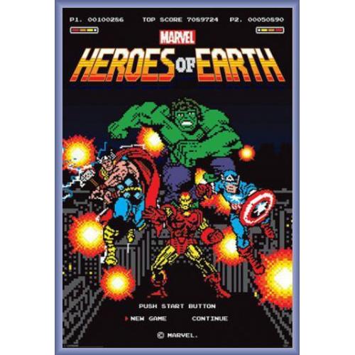 Poster Encadré: Marvel Comics - Super-Héros (91x61 cm), Cadre