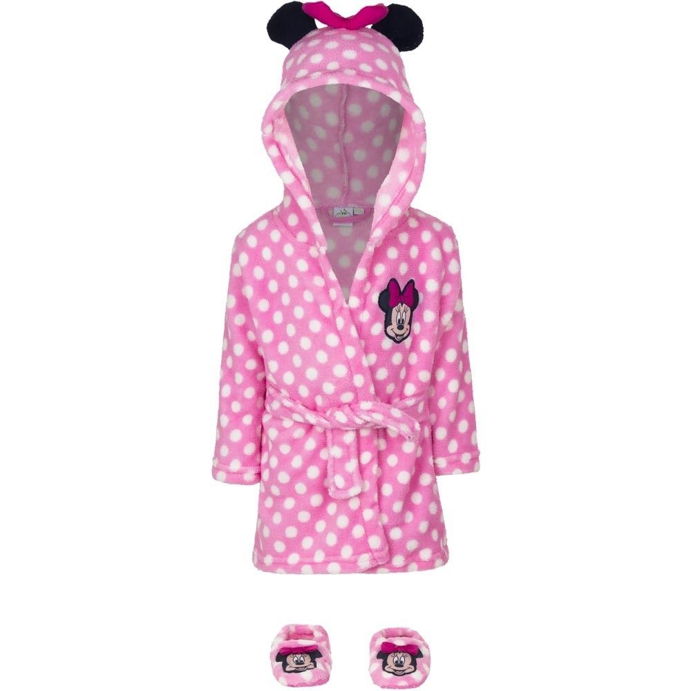 Robe De Chambre A Capuche Minnie Mouse Oreilles Sur Le Capot Bebe Fille En Rose T 9 12 Mois Hq0329 Rakuten