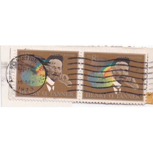 Timbre U S A : American Painter Henry O. Tanner, 8 Cents, 2 Timbres