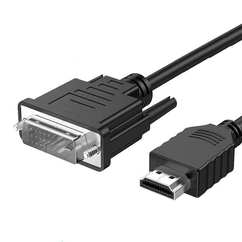 Câble convertisseur HDMI 19 broches de type A mâle vers DVI-D 24+1 broches mâle 1.5M Noir pour lecteurs UHD-Visiodirect-