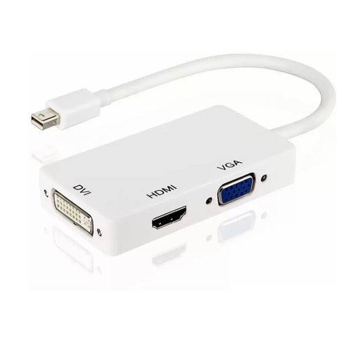 Câble Adaptateur convertisseur Mini Display Port vers HDMI, DVI et VGA pour MacBook, iMac, Surface Pro 1/2/3/4, Thinkpad-Visiodirect