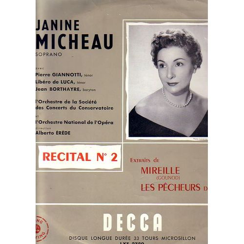 Recital N° 2 De Janine Micheau(Soprano)