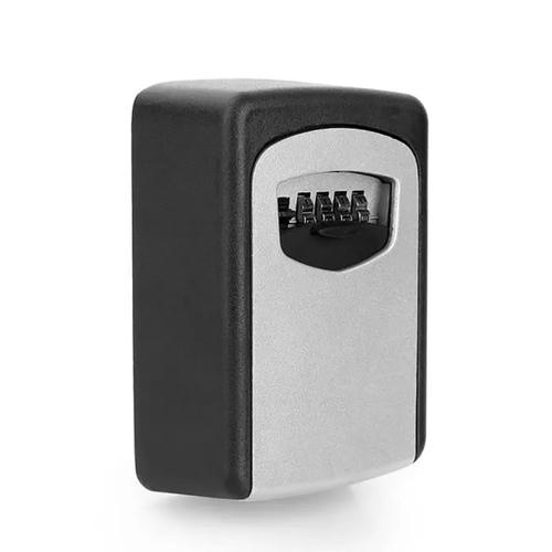 Mural clé de sécurité Coffre clé boîte de rangement serrure à combinaison de 4 chiffres semi metalique Noir Gris - Visiodirect -
