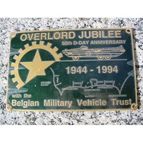 Militaria Superbe Plaque Vehicule Overlord Jubilee 50th D-Day Anniversary