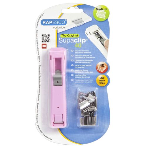 Rapesco Pince Distributeur De Clips "Supaclip", Rose
