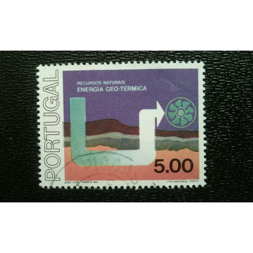 Timbre Portugal ( Yt 1325 ) 1976 Énergie - Cycle Des Ressources Naturelles