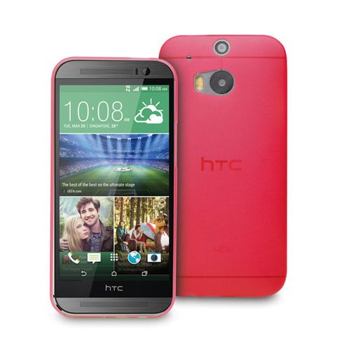 Coque Case Htc One M8 Rouge Ultra-Fine Silicone Souple (Tpu)