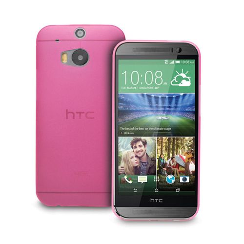 Coque Case Htc One M8 Rose Fushia Ultra-Fine Silicone Souple (Tpu)