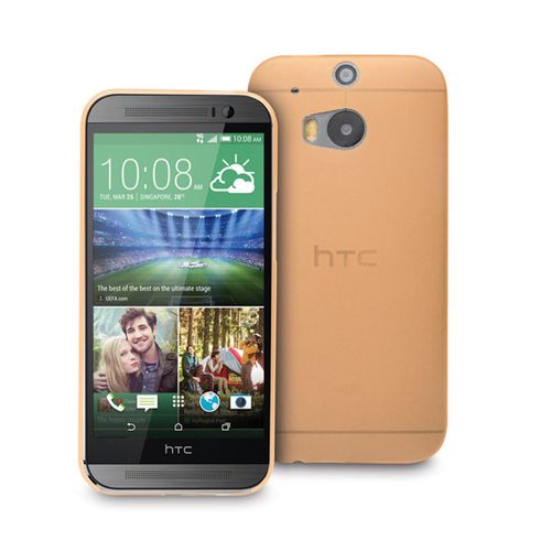 Coque Case Htc One M8 Orange Ultra-Fine Silicone Souple (Tpu)