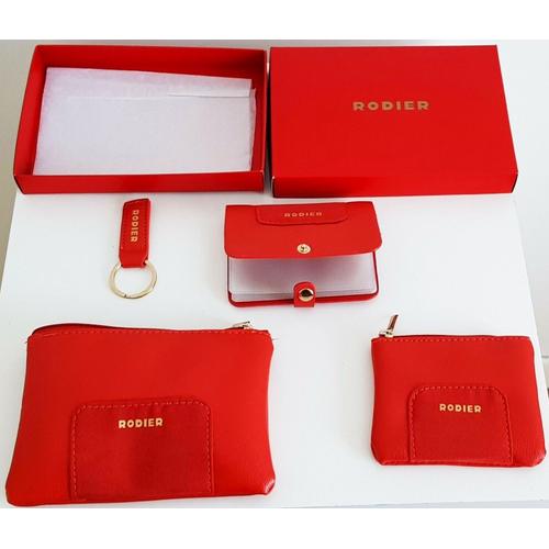 Coffret RODIER (pochette, porte-monnaie, porte-carte, porte-clés)