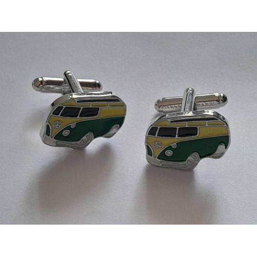Boutons De Manchettes En Forme De Van De Couleurs Argent Jaune Et Vert Pour De L'élégance Et Du Style ...