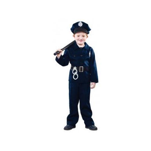 Deguisement Enfant Policier 4-6 Ans (Matraque Et Menottes Non Inclus) - Costume - Garcon