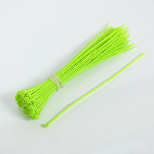 100 Collier De Serrage Cranté Nylon Vert Fluo 2.5x200 Rilsan Colson...
