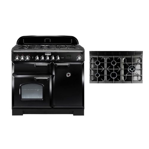 Falcon Classic Deluxe 90 - Cuisinière (four à deux étages) - pose libre - largeur : 90 cm - profondeur : 60 cm - hauteur : 90 cm - noir