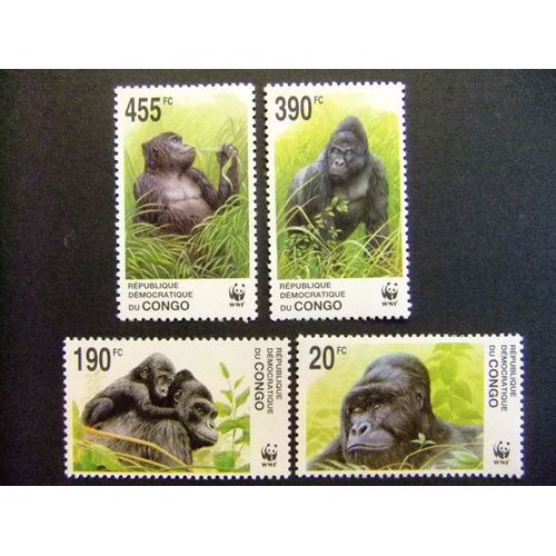 Congo 2002 Wwf Grauer's Gorilla Yvert 1539 42 Mnh