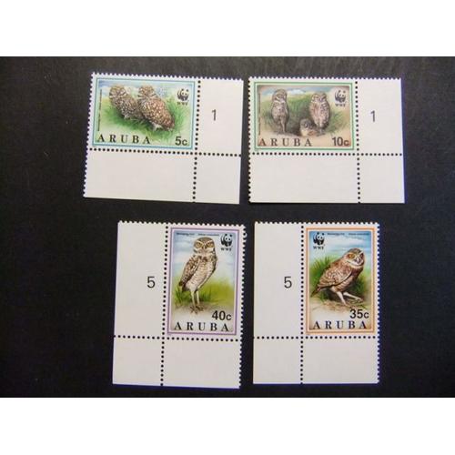 Aruba 1994 Wwf Owls Birds Vogels Oiseaux Pajaros Yvert 134 / 37 ** Mnh