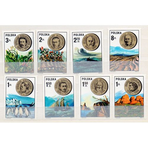 Pologne- Série De 8 Timbres Neufs- Explorateurs