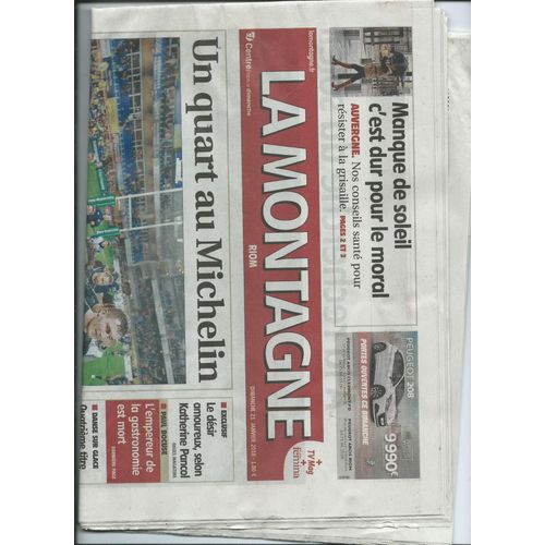 Journal La Montagne Du 21/01/2018 Article Photo Dany Boon, Michaël Grégorio, Vincent Moscato, Michel Bras, Nocoletta, Paul Bocuse 2018