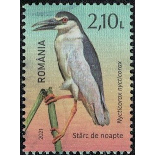 Roumanie 2021 Oblitéré Used Oiseau Nycticorax Nycticorax Bihoreau Gris Y&t Ro 6675 Su