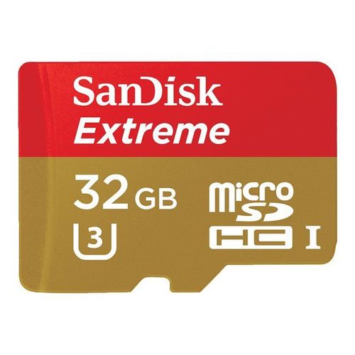 SanDisk Extreme - Carte mémoire flash (adaptateur microSDHC - SD inclus(e)) - 32 Go - UHS Class 3 / Class10 - 400x - microSDHC UHS-I