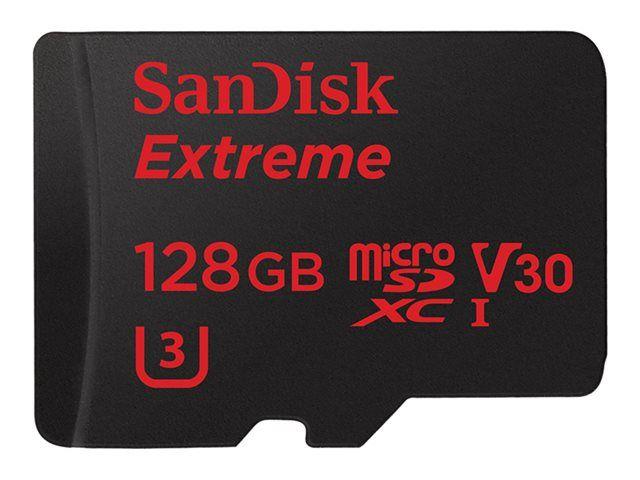 SanDisk Extreme PRO Carte Mémoire microSDXC 128 Go + Adaptateur SD avec  Performances Applicatives A2 Jusqu'à 170 Mo/s, Classe 10, U3, V30