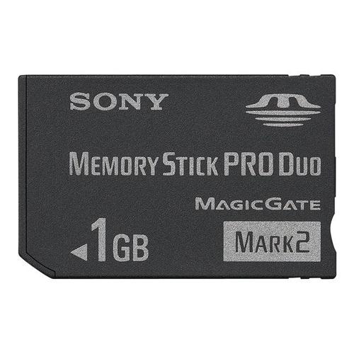Sony - Carte mémoire flash (adaptateur Memory Stick DUO inclus(e)) - 1 Go - Memory Stick PRO Duo Mark2 - pour Handycam DCR-DVD308, DVD408, HC48, HC96, SR300, SR62, SR82, HDR-TG1; a DSLR-A100