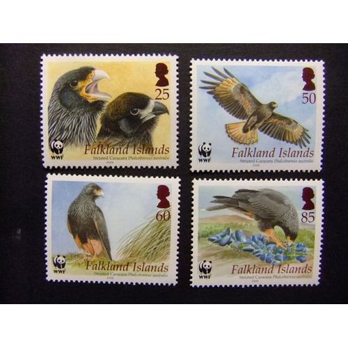 Falkland Islands Islas Malvinas 2006 Wwf Falcons Birds Oiseaux Yvert 950 953 Mnh