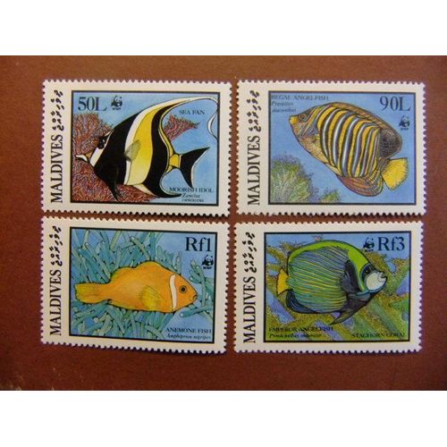 Maldives 1986 Wwf Fish Faune Marine Peces Yvert 1077 / 80 ** Mnh