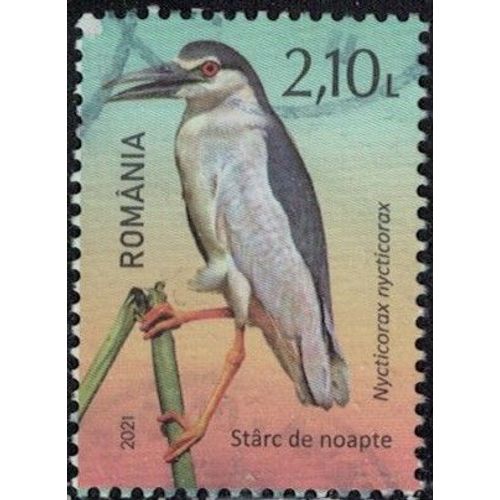 Roumanie 2021 Oblitéré Used Oiseau Nycticorax Nycticorax Bihoreau Gris Y&t Ro 6675 Su
