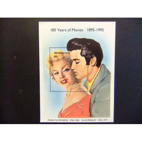 Montserrat 1995 Centenario Del Cine Marilyn Monroe Y Elvis Presley Yvert Bloc 66 ** Mnh