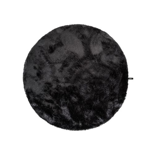 Benuta Essentials Tapis À Poils Longs Whisper Anthracite Diamètre 80 Cm Rond
