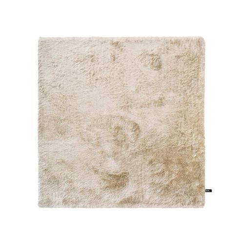 Tapis Shaggy À Poils Longs Whisper Beige 150x150 Cm - Tapis Doux Pour Salon