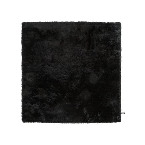 Tapis Shaggy À Poils Longs Whisper Noir 150x150 Cm - Tapis Doux Pour Salon