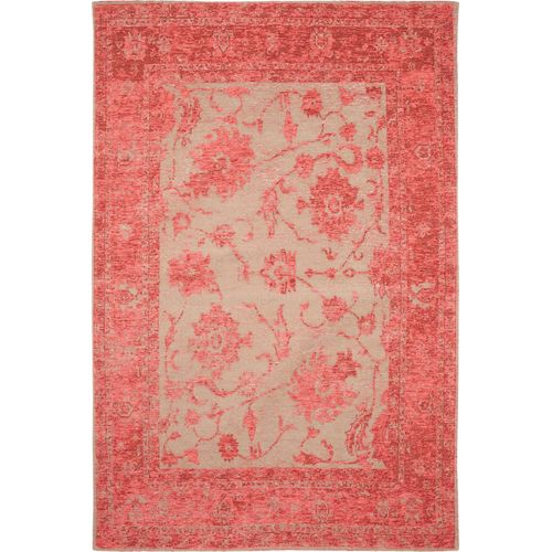 Tapis Vintage Tissé À Plat Frencie Rouge 100x160 Cm - Tapis Poil Ras / Effet Usé