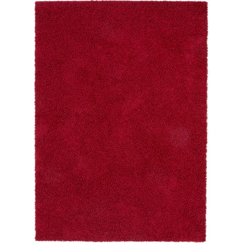 Tapis Shaggy À Poils Longs Swirls Rouge Foncé 133x190 Cm - Tapis Doux Pour Salon