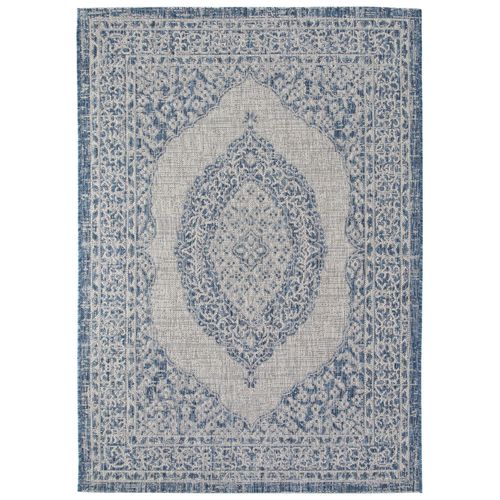 Tapis D'extérieur Cleo Bleu 80x150 Cm - Tapis Outdoor Pour Balcon, Terrasse Et Jardin